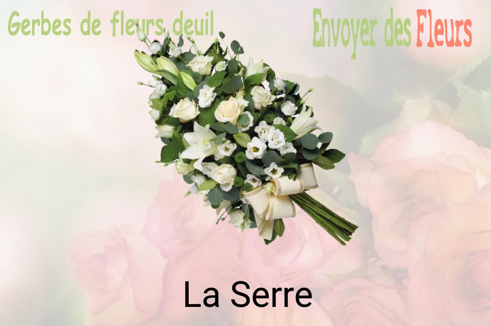 Gerbe de fleurs de deuil livrée à La Serre